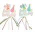Topper tort Happy Birthday, cu coif si panglica 22 cm