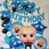 Set decor Baby Boss cu 45 baloane folie si latex cu decoratiuni