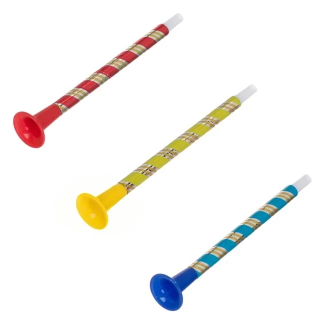 Trompete de petrecere cu dungi colorate, 5 bucati