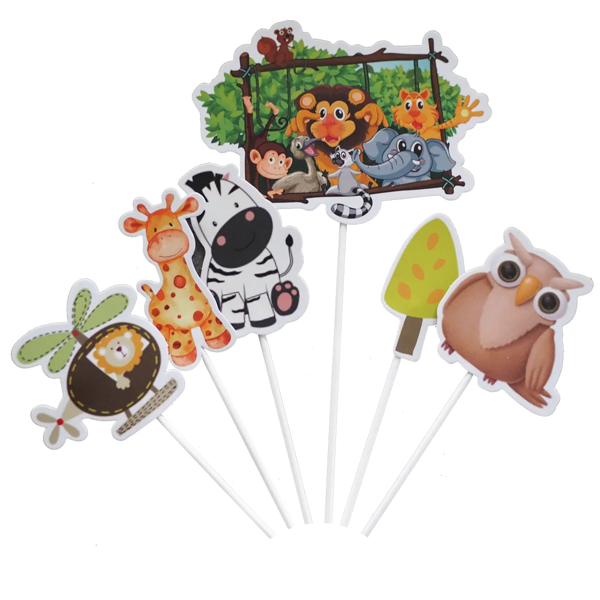 Set 6 Decoratiuni Tort Jungle Party