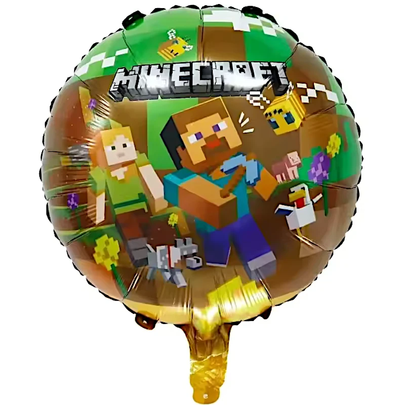 Balon folie Minecraft, Rotund, 45 cm